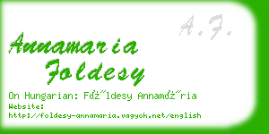 annamaria foldesy business card